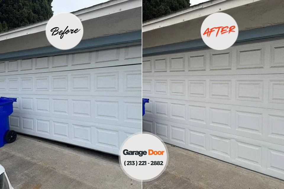 Before and after: garage door repair McDade, TX